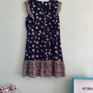 MaisonJules  Floral print dress, Size: 10, Color: Navy Floral